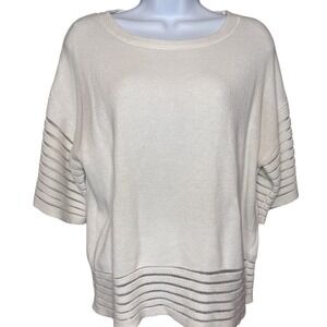 Michael Stars Womens Boat Neck Blouse Size S Silk Knit Preppy Classic Casual